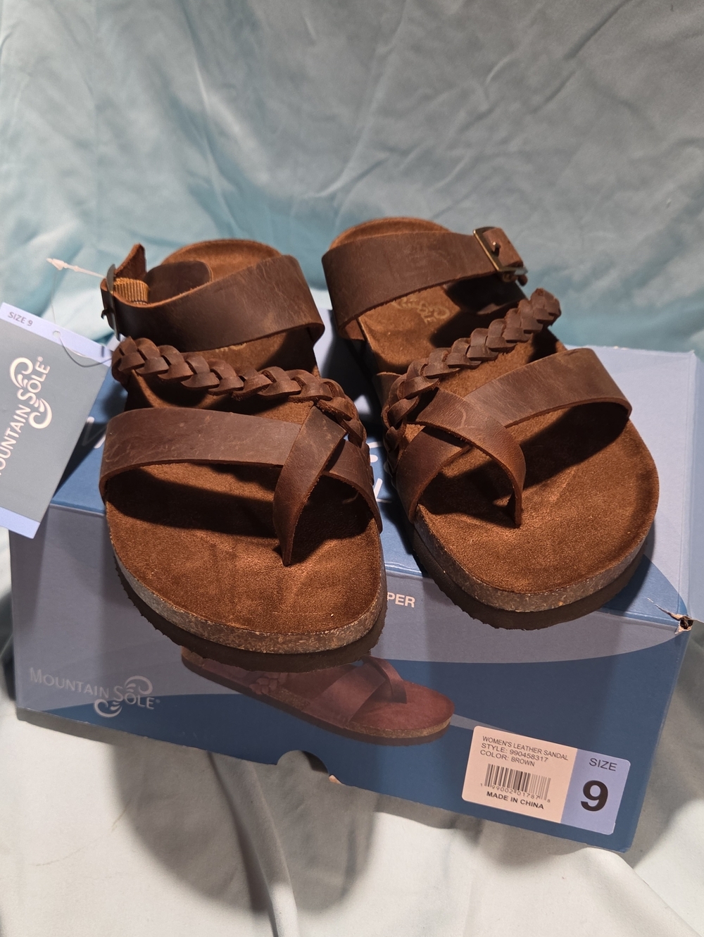 Mountain Sole Women's Brown Braided Leather Sandals 9
